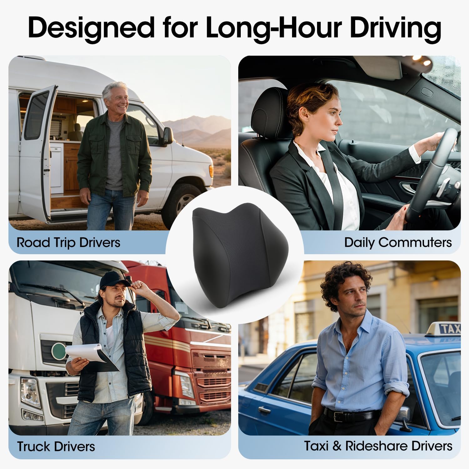 Lumbar Support Pillow for Car Seat – High-Density Memory Foam, Provides Comfort for Long Drivers, Relieves Lower Back Discomfort, Adjustable Strap Stays Put, Fits Most Cars, SUVs & Trucks (Black) - Image 5