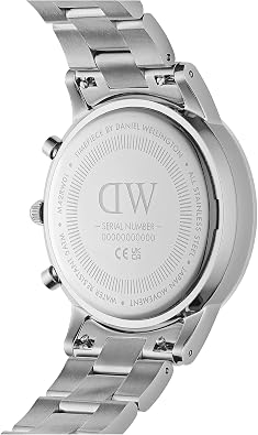 Daniel Wellington Iconic Chronograph 42mm St Mawes Classic Watches for Men, Men's Leather Band Watch with Color Dial (Silver Link Onyx)