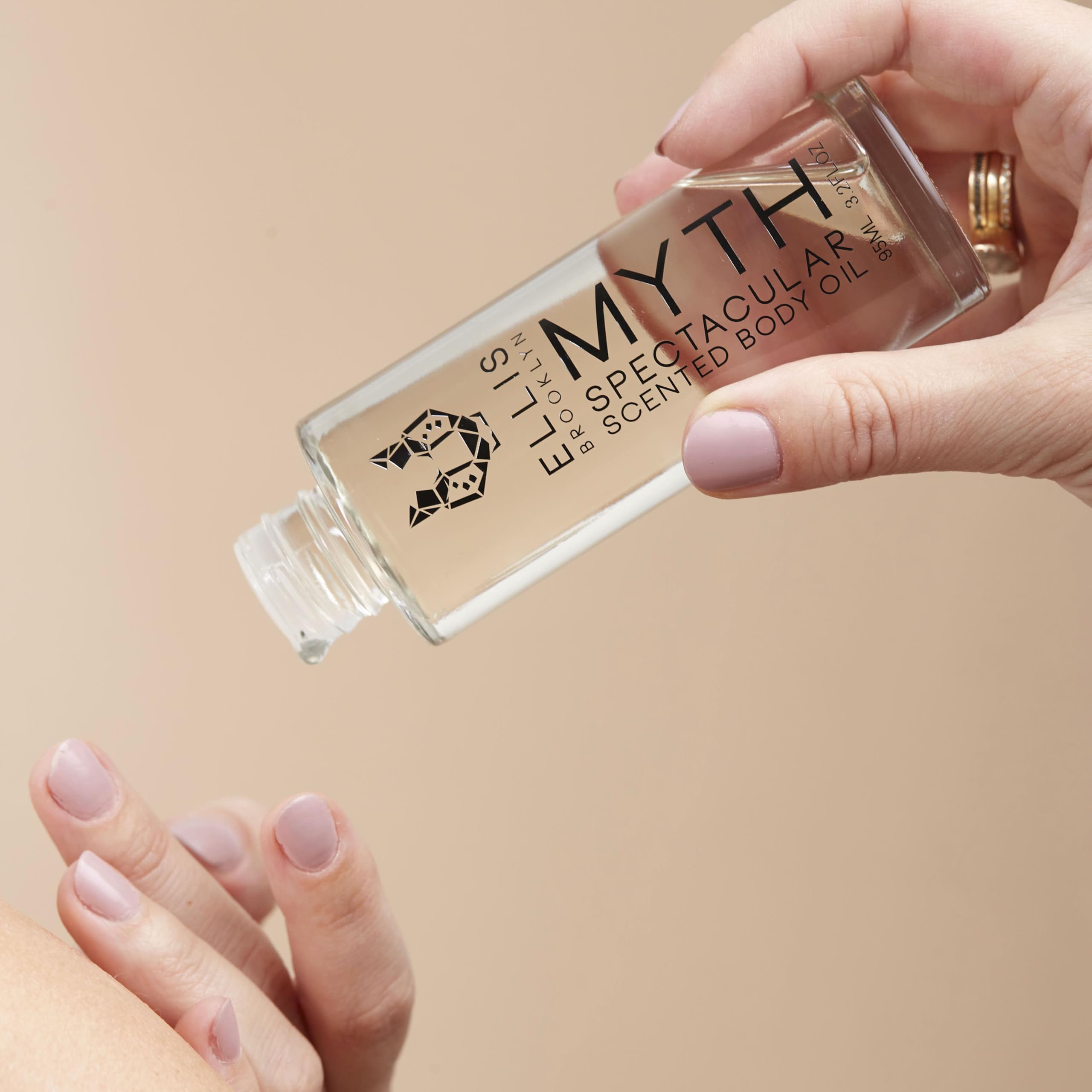 Ellis Brooklyn MYTH Scented Body Oil for Women with Bergamot, Jasmine & White Cedarwood, Vegan, Cruelty-Free, Sustainable Ingredients – 95ml/3.2 fl oz