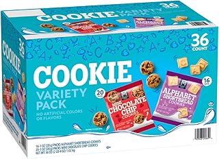 Mini Cookies Variety Pack 1 oz Snack Bags 36 Pack Mini Chocolate Chip Cookies for Kids Lunch Box Party Travel Office Snacks