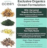Vista 5 de Cápsulas de musgo marino salvaje orgánico de Organics Ocean - Musgo marino irlandés 100% orgánico con clorella orgánica, fucus y vitamina D
