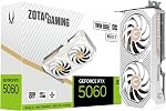 ZOTAC Jeu GeForce RTX 5060 Bord jumelé OC blanc Edition DLSS 4 8GB GDDR7 128-bit 28 Gbps PCIE 5.0 Carte graphique de jeu, carte compacte de prêt SFF, ZT-B50600Q-10M