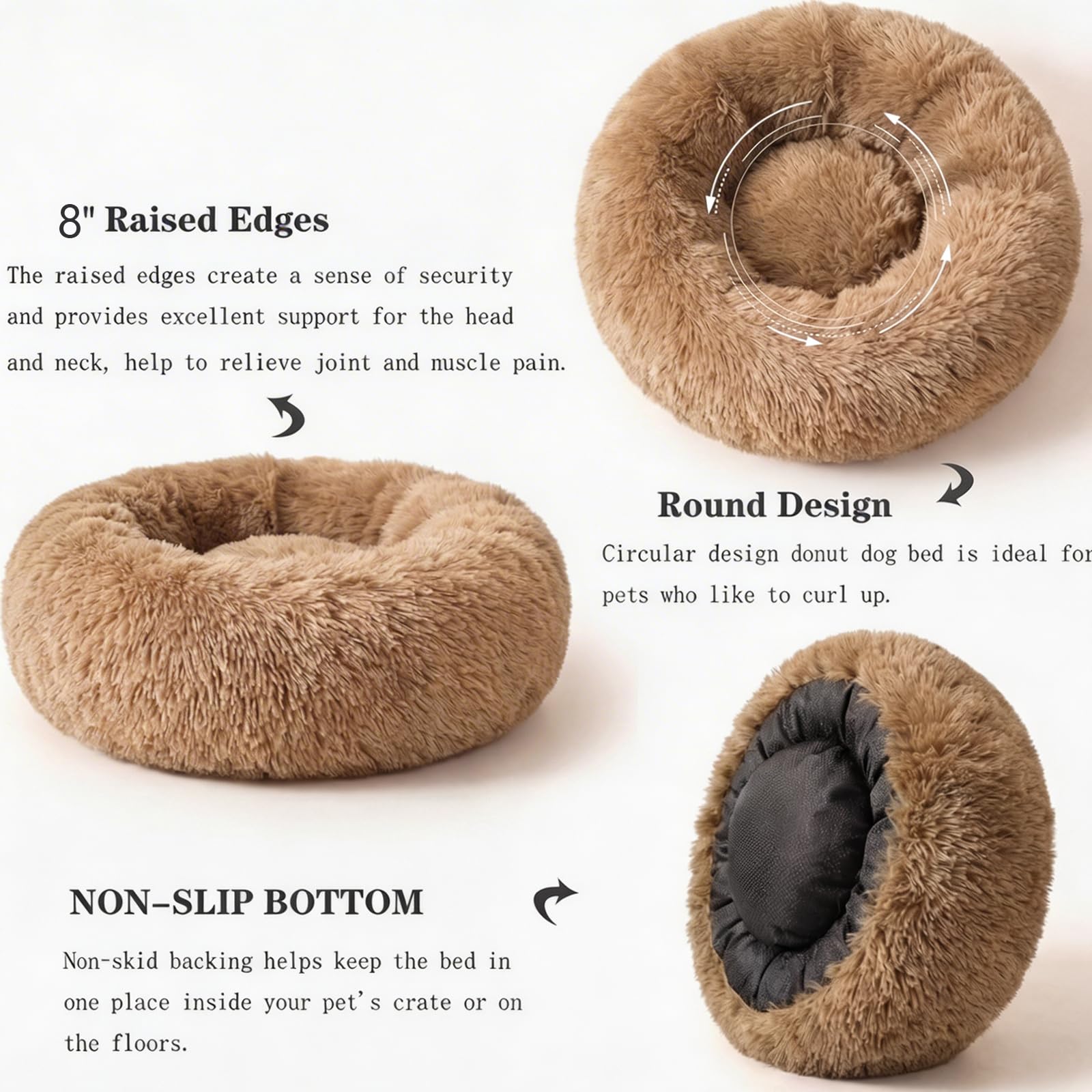 nononfish Dog Bed Mat for Medium Dogs, Army Green Orthopedic Pet Bed, 30x30x7 inches, High Density Fiber Cotton, Stuffed, Washable, Indoor, 30 pounds Weight Capacity: 30 inches Brown