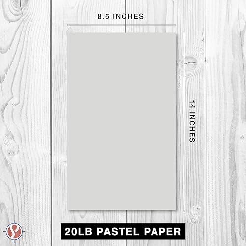 Miniatura 6 de Papel de color pastel gris de 8.5 x 14 pulgadas, ideal para artes y manualidades, invitaciones, menús e impresión de papelería, papel de tamaño