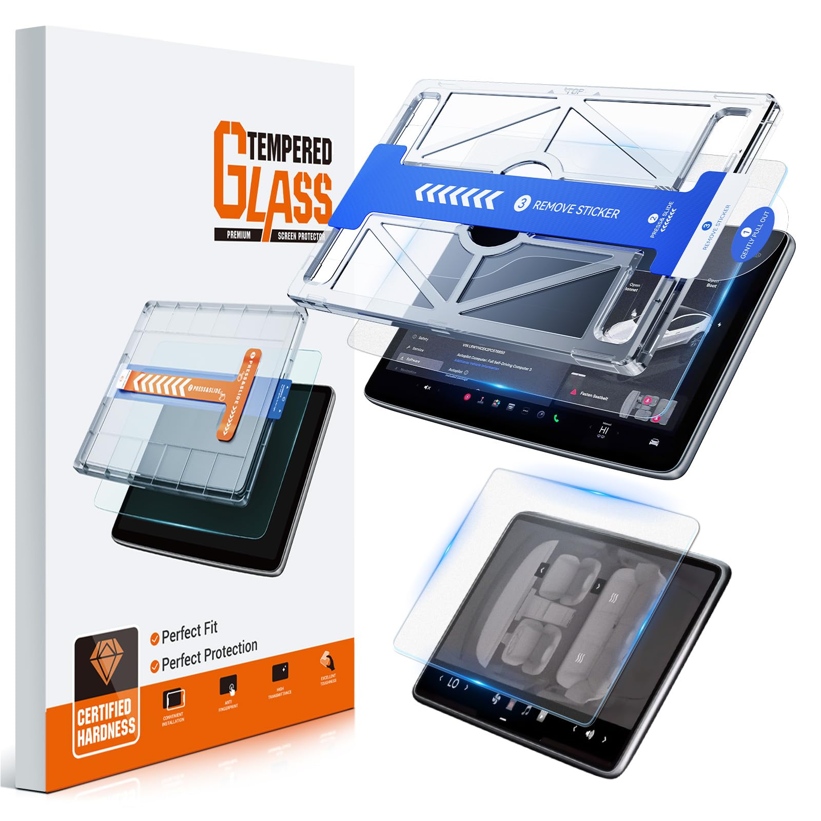 LFOTPP [2-Pack] Anti-Glare Screen Protector (15.4" &amp; 8") for 2024-2026 Tesla Model 3 Highland &amp; 2025-2026 Model Y Juniper, Fit Standard 15.4", Not fit Refreshed 16" Screen