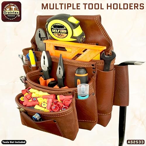 Miniatura 4 de Graintex Ambassador Series - 10 marcos de bolsillo profesionales para uñas y herramientas, duradera y versátil, cuero genuino de grano superior para