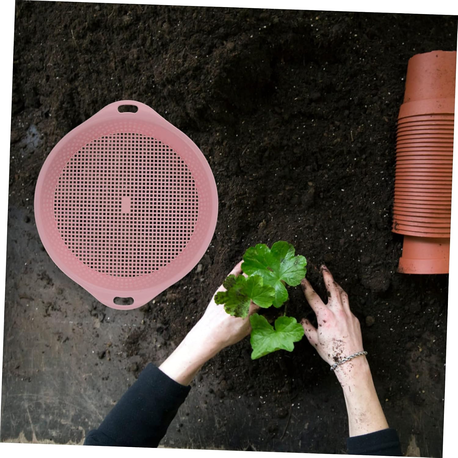 BESPORTBLE 3pcs Plastic Sifter Sieve for Soil Garden Tool Lightweight and Portable for Balcony Garden