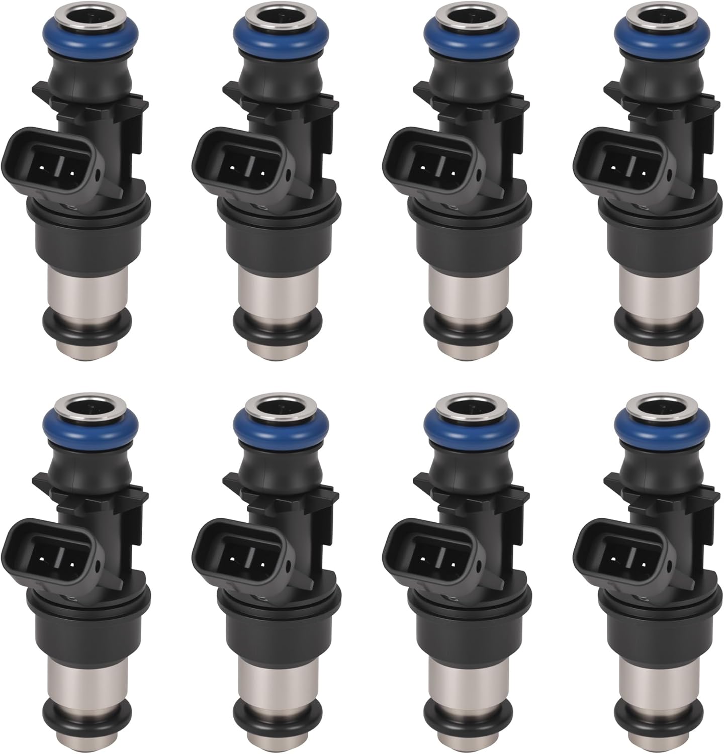 Fuel Injectors Set of 8 Compatible with Chevy Express Silverado 1500 2500 3500 Suburban Tahoe GMC Savana Sierra 1500 2500 3500 Yukon XL 1500 2500 4.8L 5.3L 6.0L 2000-2007 Replaces 17113698 17113553
