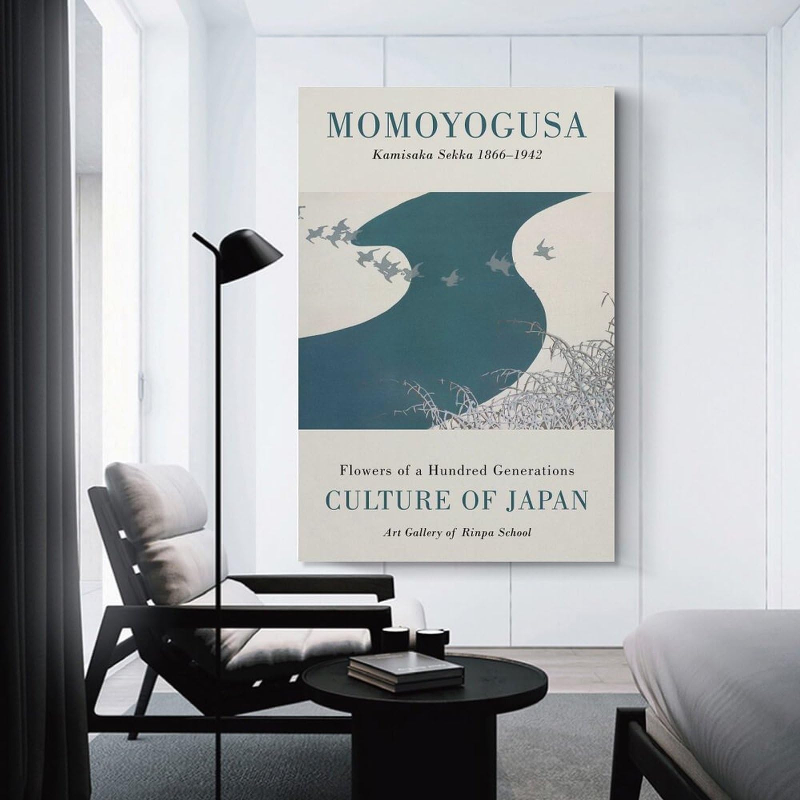 Junmoney Room Decor Wall Art Momoyogusa by Kamisaka Sekka, 12x18inch(30x45cm), for Gallery Wall Layouts in Home Or Office, Home Wall Art for Statement Displays