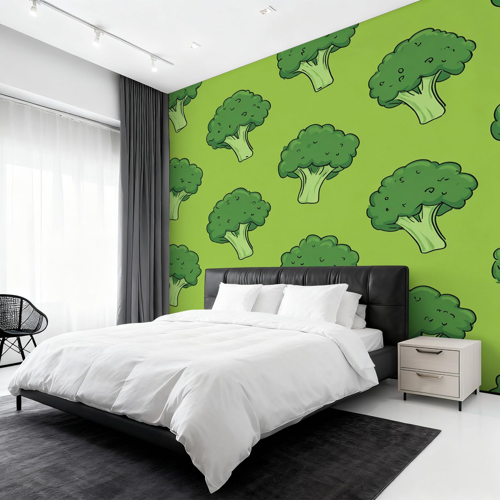 Generisch Brokkoli Fototapete Schlafzimmer, Vliestapete Grün Gemüse Tapete Wohnzimmer Deko 500x350 cm (B x H), Wandtapete, Mustertapete, Wanddeko
