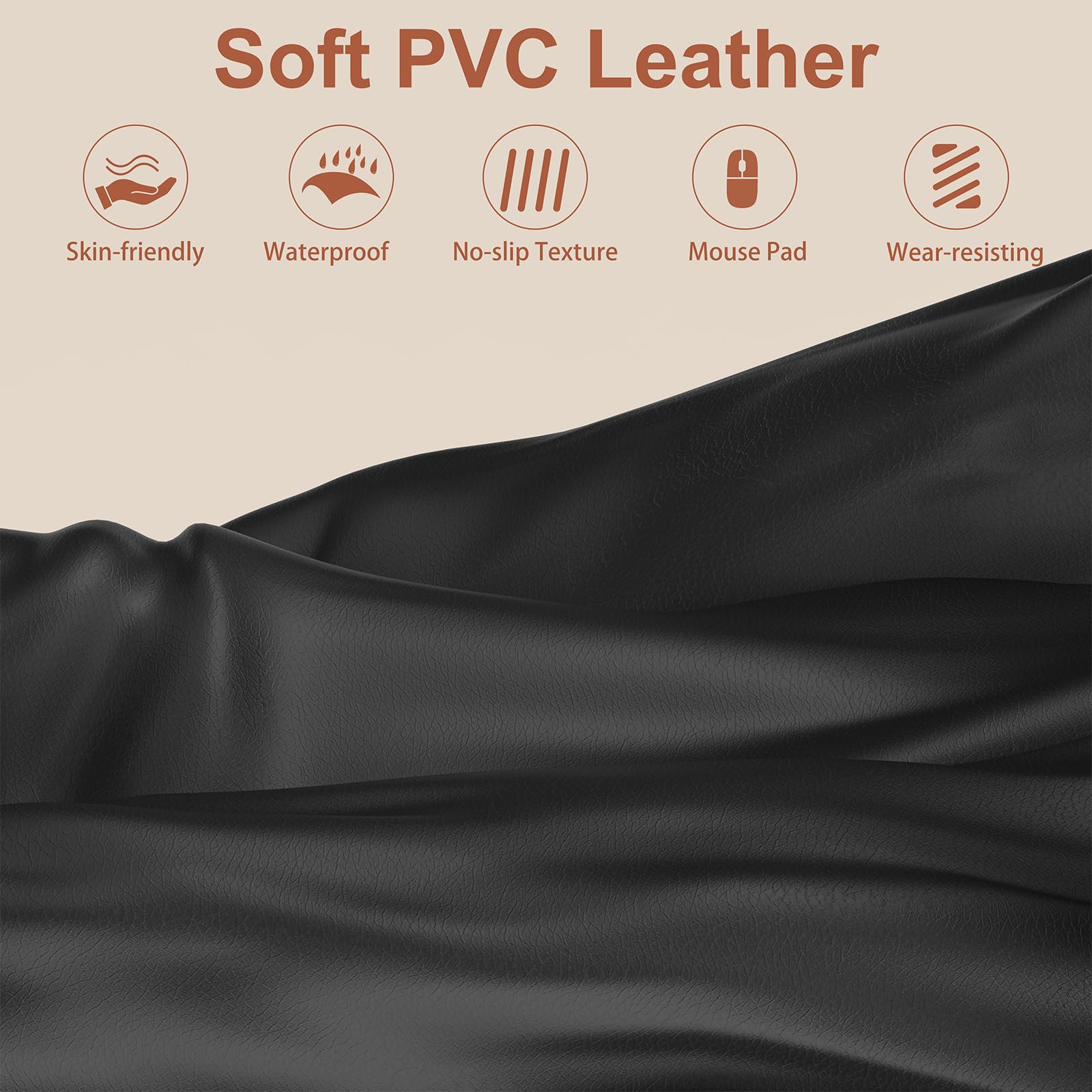 Potuopy - Mesa de Cama para Laptop, Escritorio de Piel con ángulo de Altura Ajustable, Soporte Plegable Extragrande para Laptop con Tablero de Madera ecológica para Trabajar, Leer, Comer en la Cama