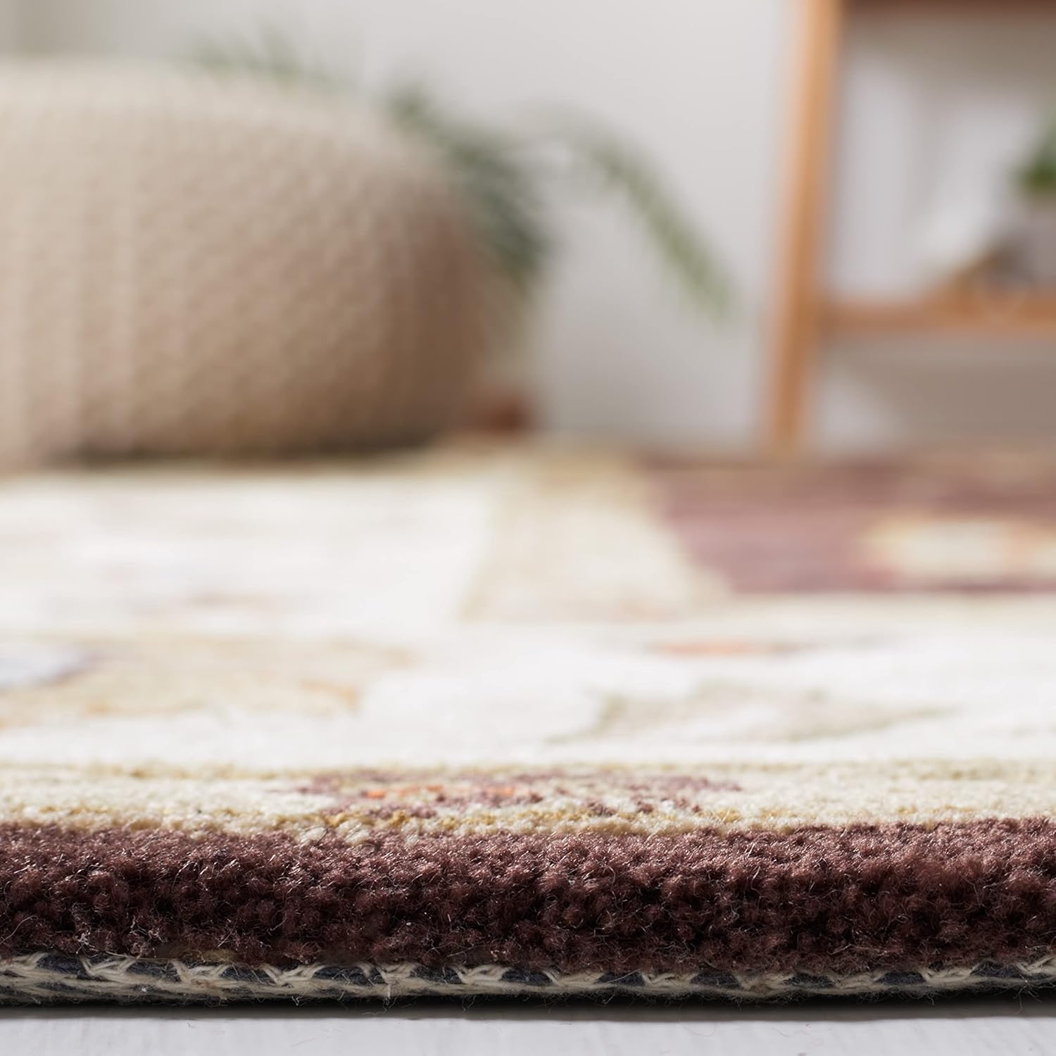 SAFAVIEH Total Performance Collection Accent Rug - 2' x 3', Brown & Ivory, Hand-Hooked Oriental, Non-Shedding & Easy Care, Ideal for High Traffic Areas in Entryway, Living Room, Bedroom (TLP416D)