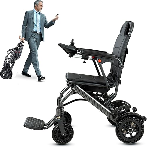 Miniatura 1 de Sillas de ruedas eléctricas para adultos, ligeras, plegables, sillas de ruedas para adultos solo 30.4lbs (30.4 libras) cuando están plegadas, pueden