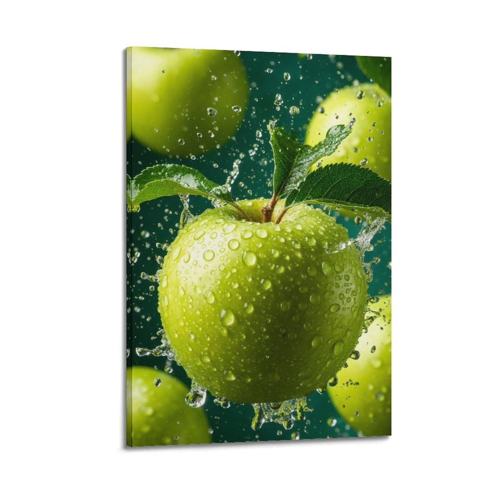 Affiche suspendre pomme verte tableau moderne éclaboussures d'eau - 6