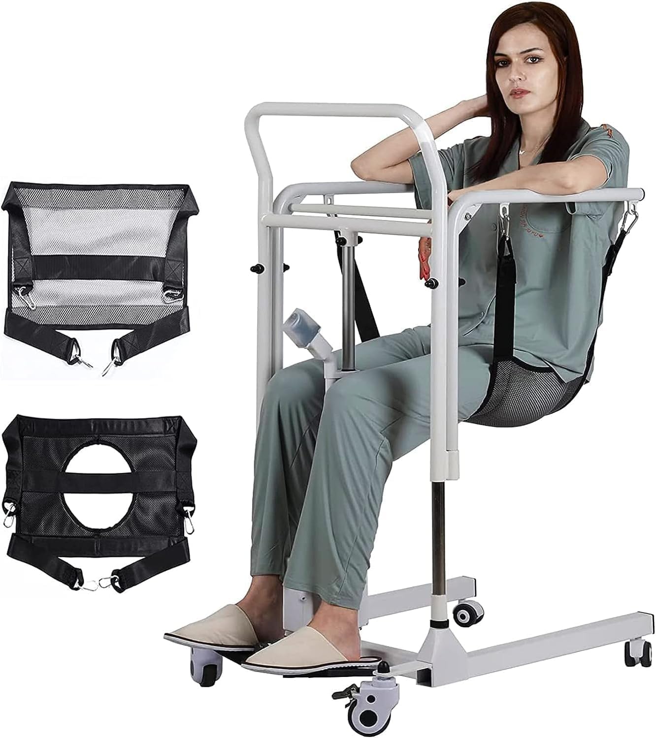 Electric Patient Lift Transfer Chair, Electric Patient Lift Transfer Wheelchair, Patient Lift Wheelchair for Home, Portable Transfer Chairs for Disabled and Elderly Nursing (Electric Patient Lift)