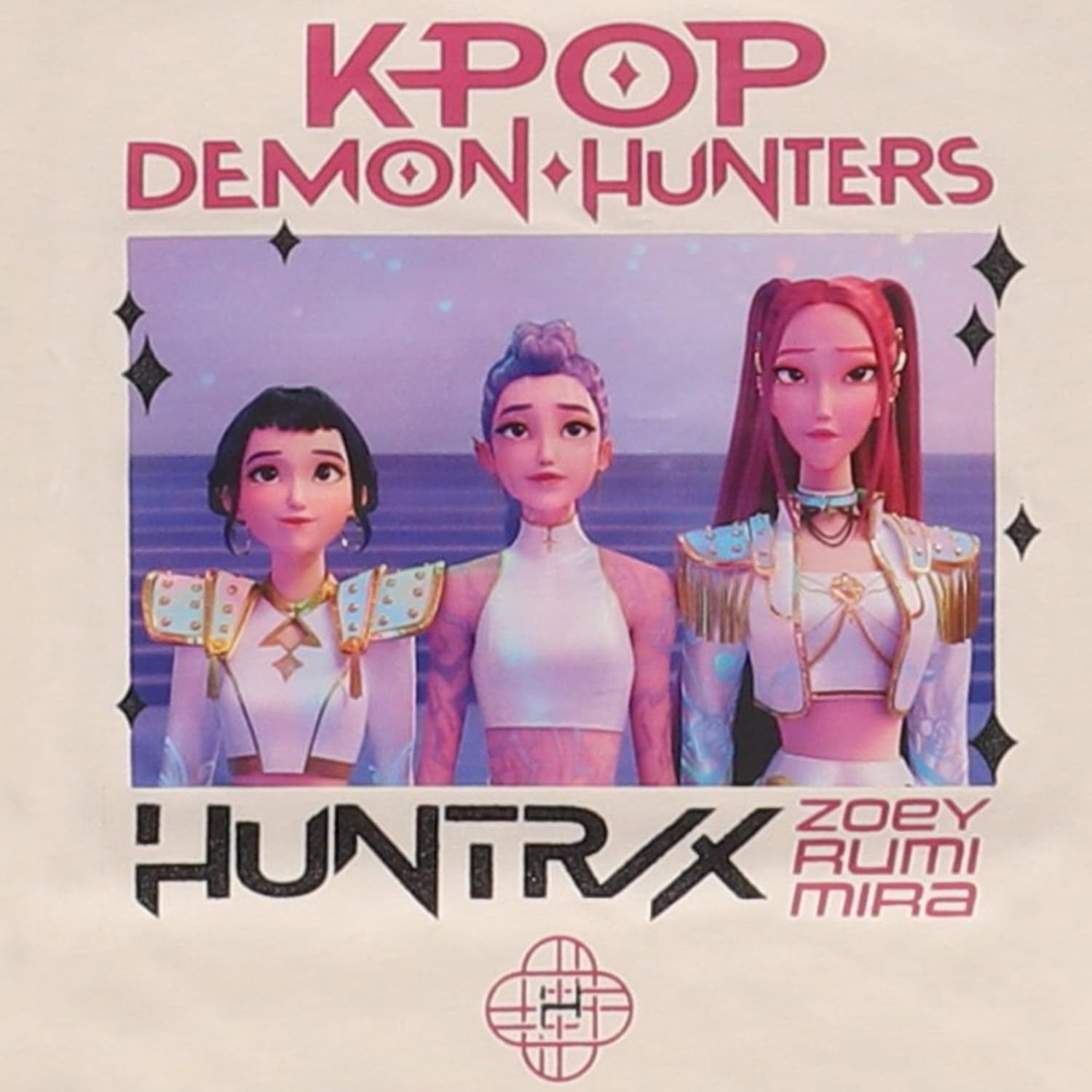 SAHINLER créateur d'univers K-Pop Demon Hunters - Ensemble Pyjama Enfant Huntrix K-Pop Demon Hunters - 100% Coton - Jersey Doux 160 GSM - Beige et Noir