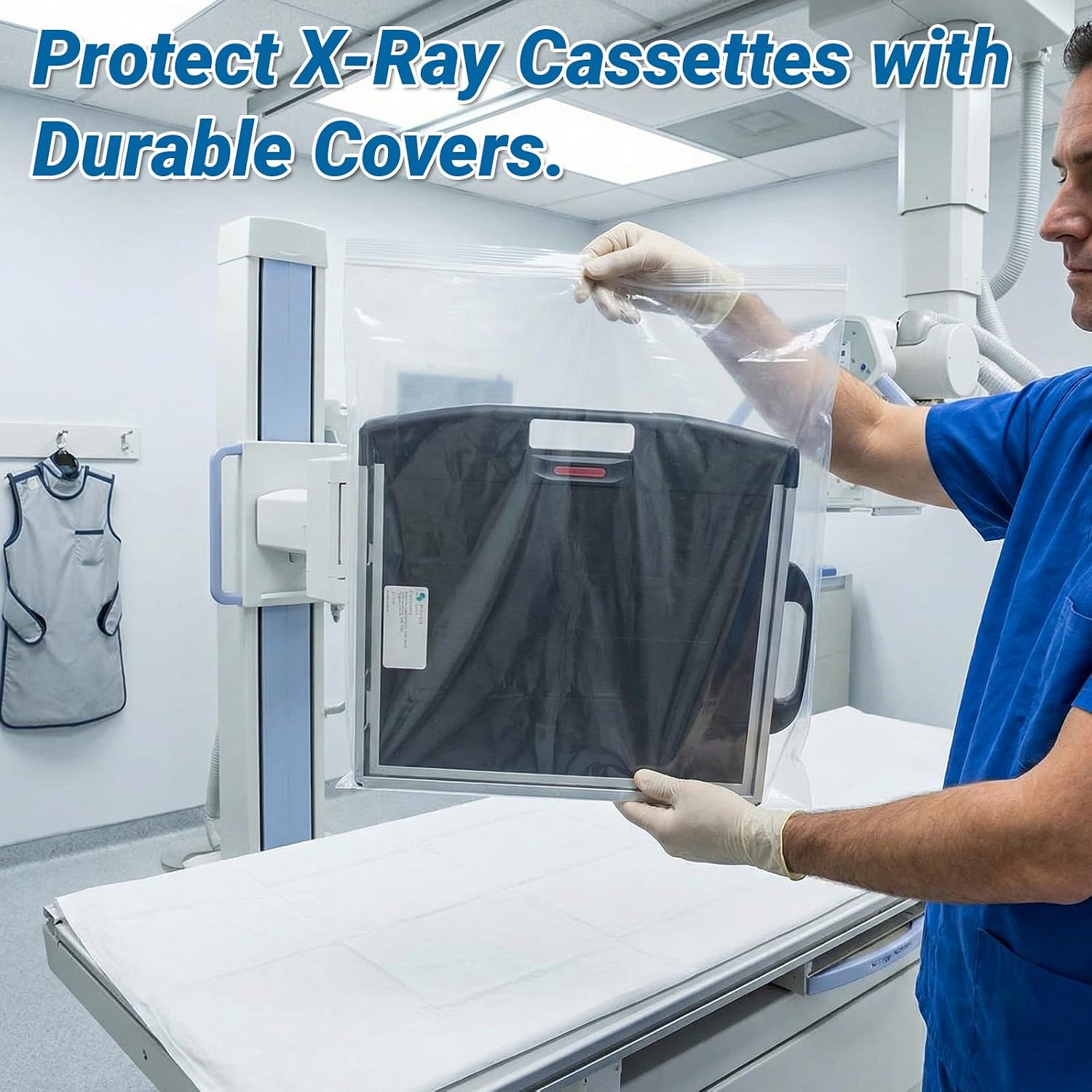 100 Pcs X-Ray Cassette/Receptor Covers - 18” x 20” Zip-Top Disposable Bag, 8 Mil, Fits 14” x 17” X-Ray Cassette & Digital Receptor