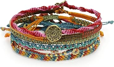 Wakami Earth Charm Bracelet | Handmade Jewelry for Women and Men, Boho Bracelets for Stacking | Trendy Braided Bracelet | Waterproof, Fair Trade