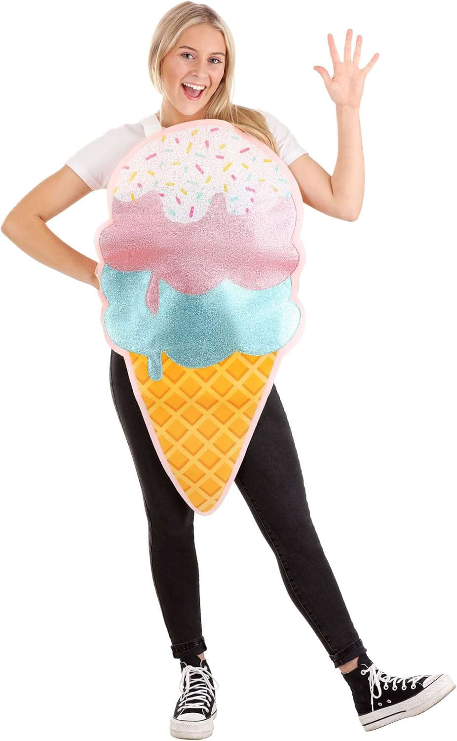 Ice Cream Cone Costume for Adults | Sandwich Board Ice Cream Costume for Men & Women | Food & Dessert Costumes