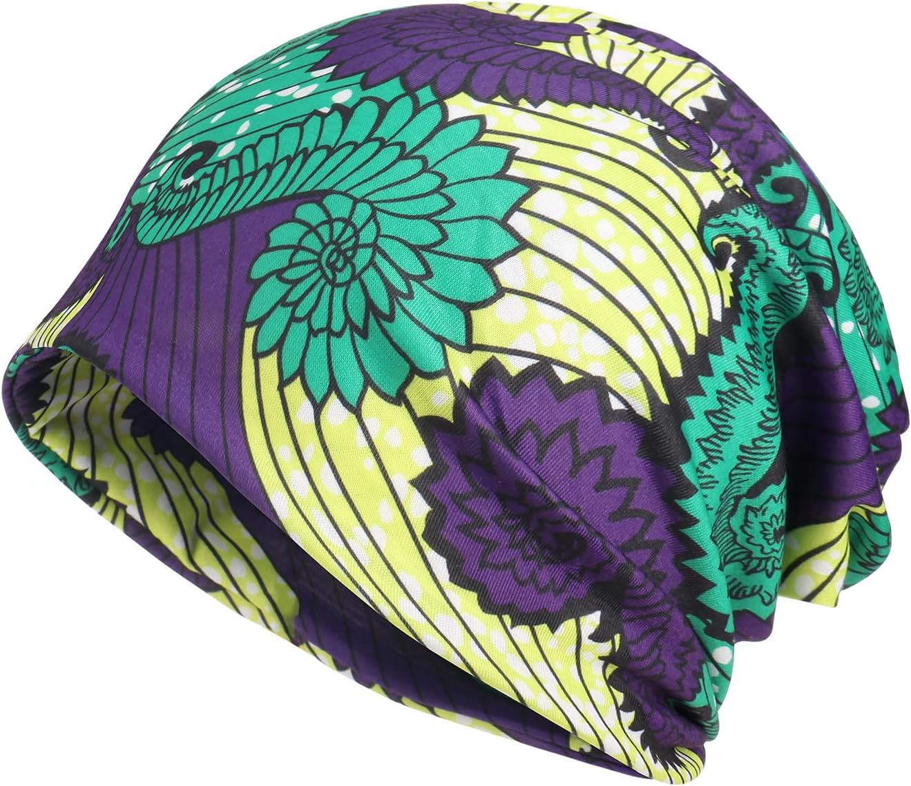 Jemis Printed Stretch Slouchy Multi-Functional Headwear for Hats Beanie Cap and Scarf