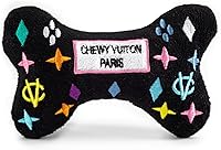Vista 41 de Haute Diggity Dog Black Checker Chewy Vuiton Bone, Juguetes de Peluche de Diseñador para Perros con Chirriador Interactivo, Estimulante