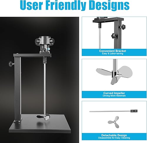 Miniatura 7 de Mezclador neumático de pintura de 14HP de 5 galones,Mezclador neumático de pintura de acero inoxidable masilla mezcladora de hormigón con