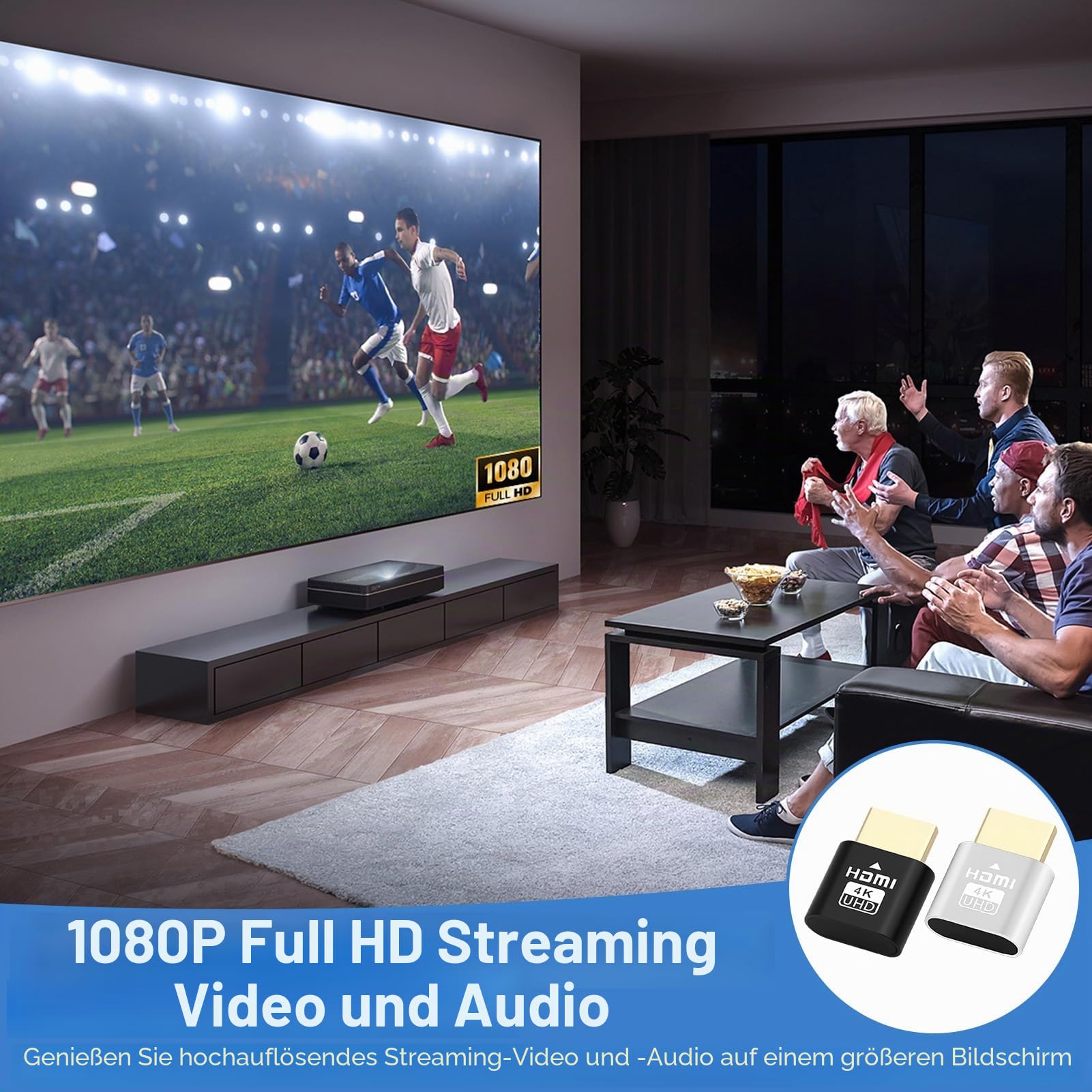 2er-Pack 4K kabelloser HDMI-Streaming-Stick, Spiegelungsadapter für TV/PC/Mobil, Plug & Play Smart Media-Receiver, Zugriff auf alle Kanäle, Ultra HD-Casting-Gerät