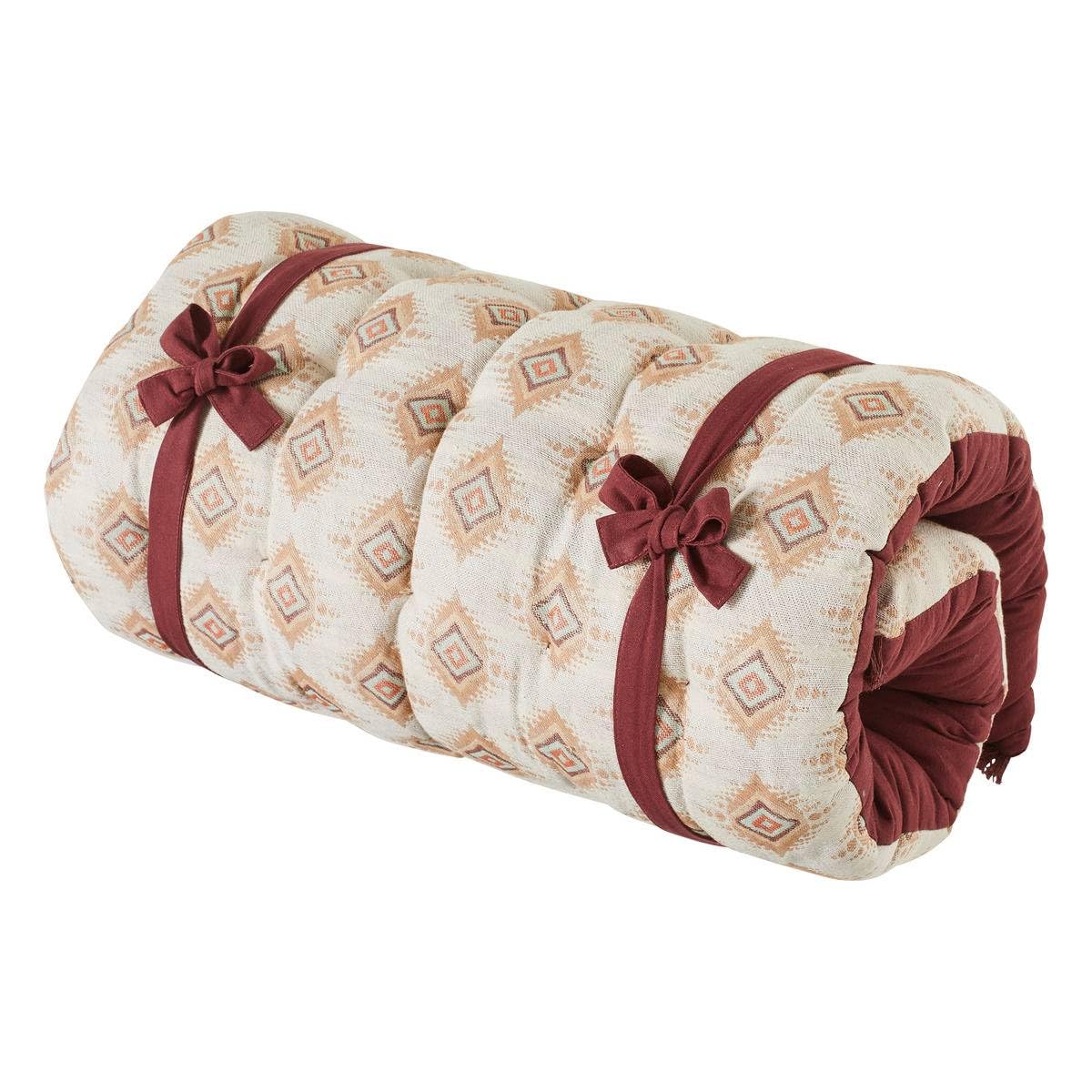 ATMOSPHERA CREATEUR D'INTERIEUR Colchón de Suelo Jacquard Ikat 60 x 120 x 10 cm Beige Lino