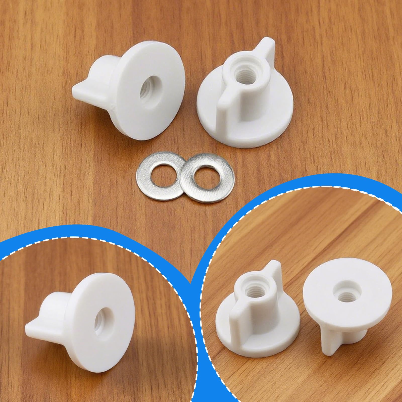 6-Pack Toilet Seat Bottom-Mount Fixing Kit for M6 Bolts - Image 4