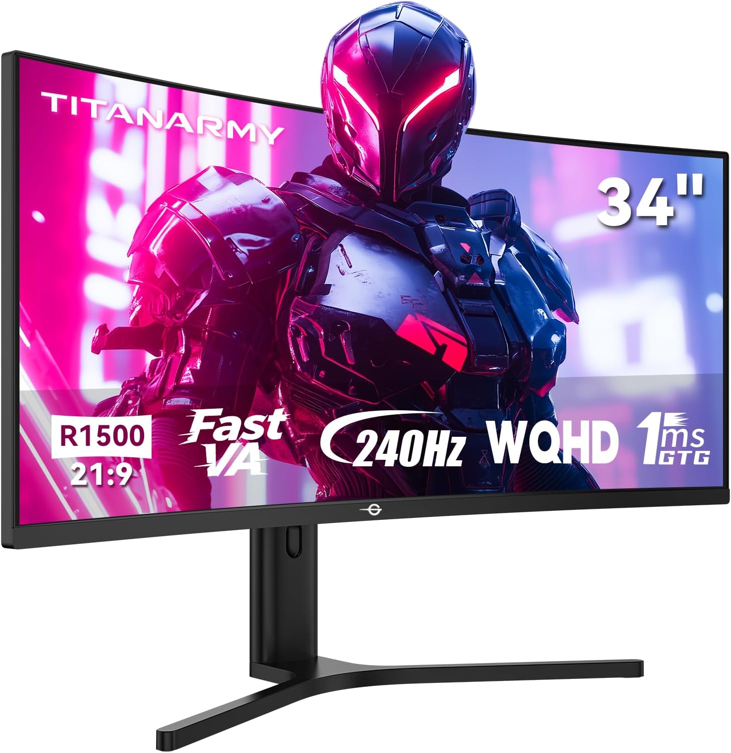 TITAN ARMY C34A1S 34" Ultrawide Gaming Monitor, QHD 3440×1440, Fast VA, 240Hz, 1ms GTG, HDR400, HDMI2.1, DP1.4