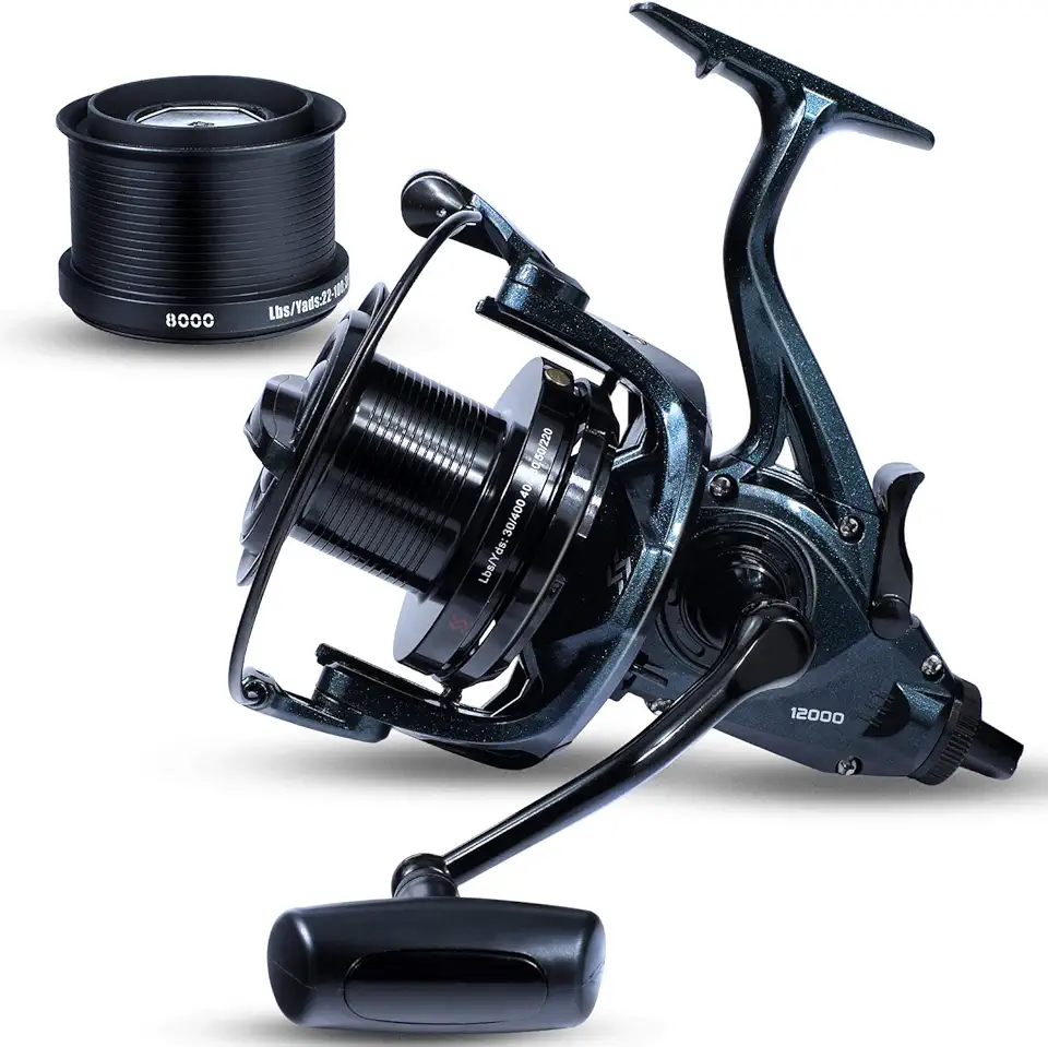 Carretilha de pesca Sougayilang Surf Fishing Reel Ultra Smooth Powerful Spinning Reels, carretilha de pesca 10000/11000/12000 para pesca em água salgada e água doce