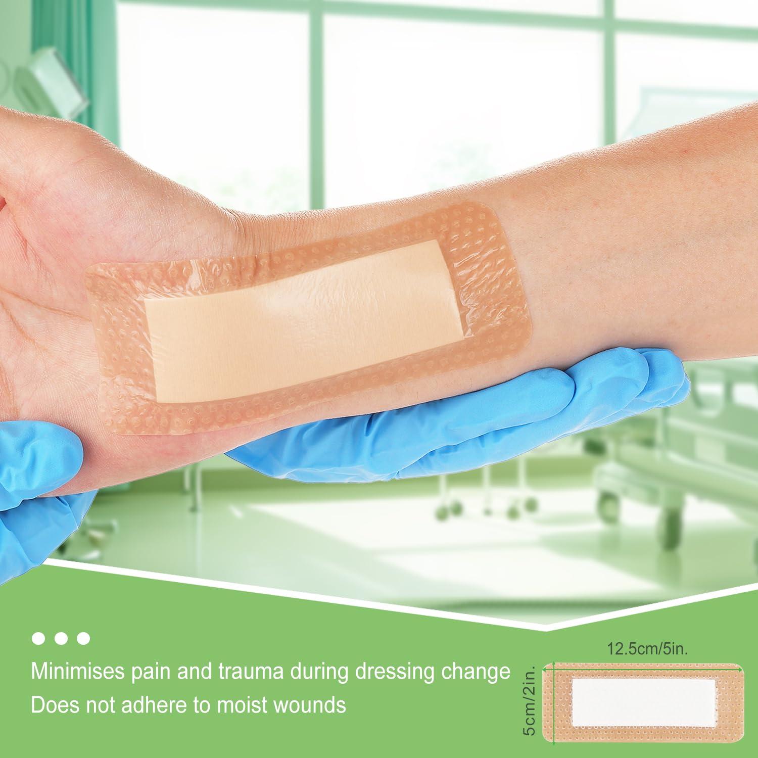 NeuHeils Border Lite Silicone Foam Dressing 2x5 Inch 20 Packs, Latex Free — Amazon image 4