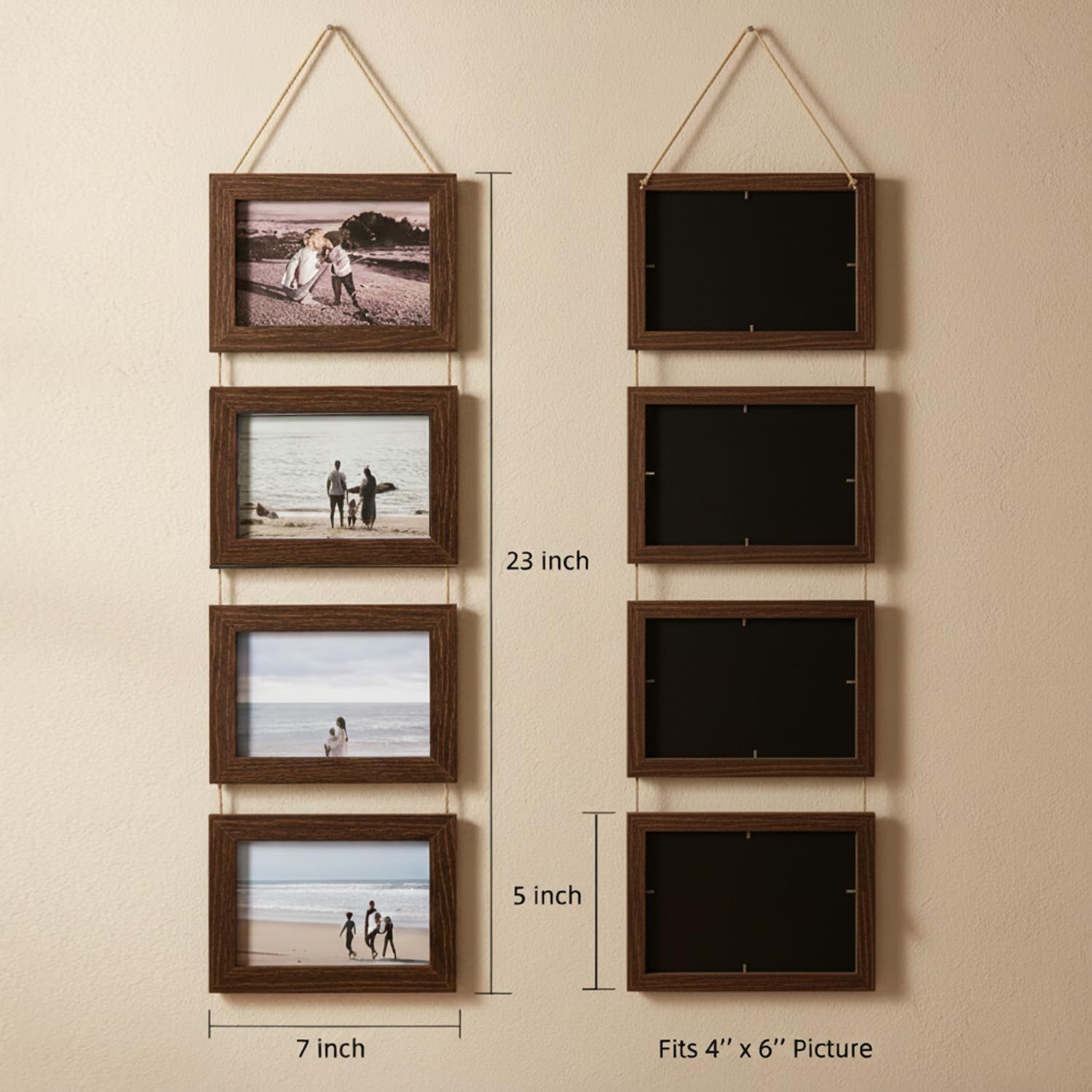 4-in-1 Sonogram Picture Frame, Display Pregnancy Keepsake Album for Pregnancy Announcements, Gender Reveal and Newborn Photos, Perfect Nursery Decor, First Time Mom Gifts, Brown - Image 4