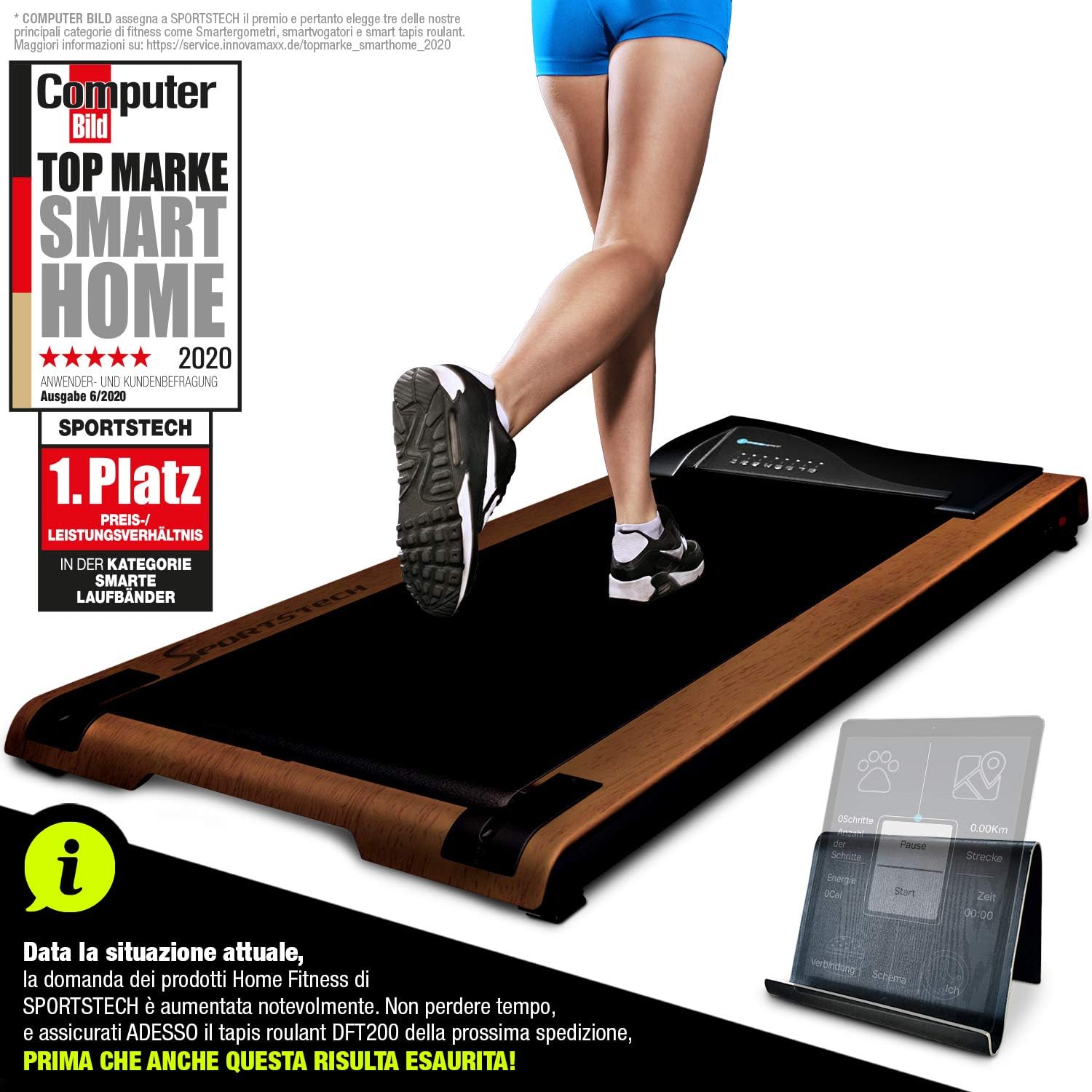 tapis roulant per la casa con pendenza