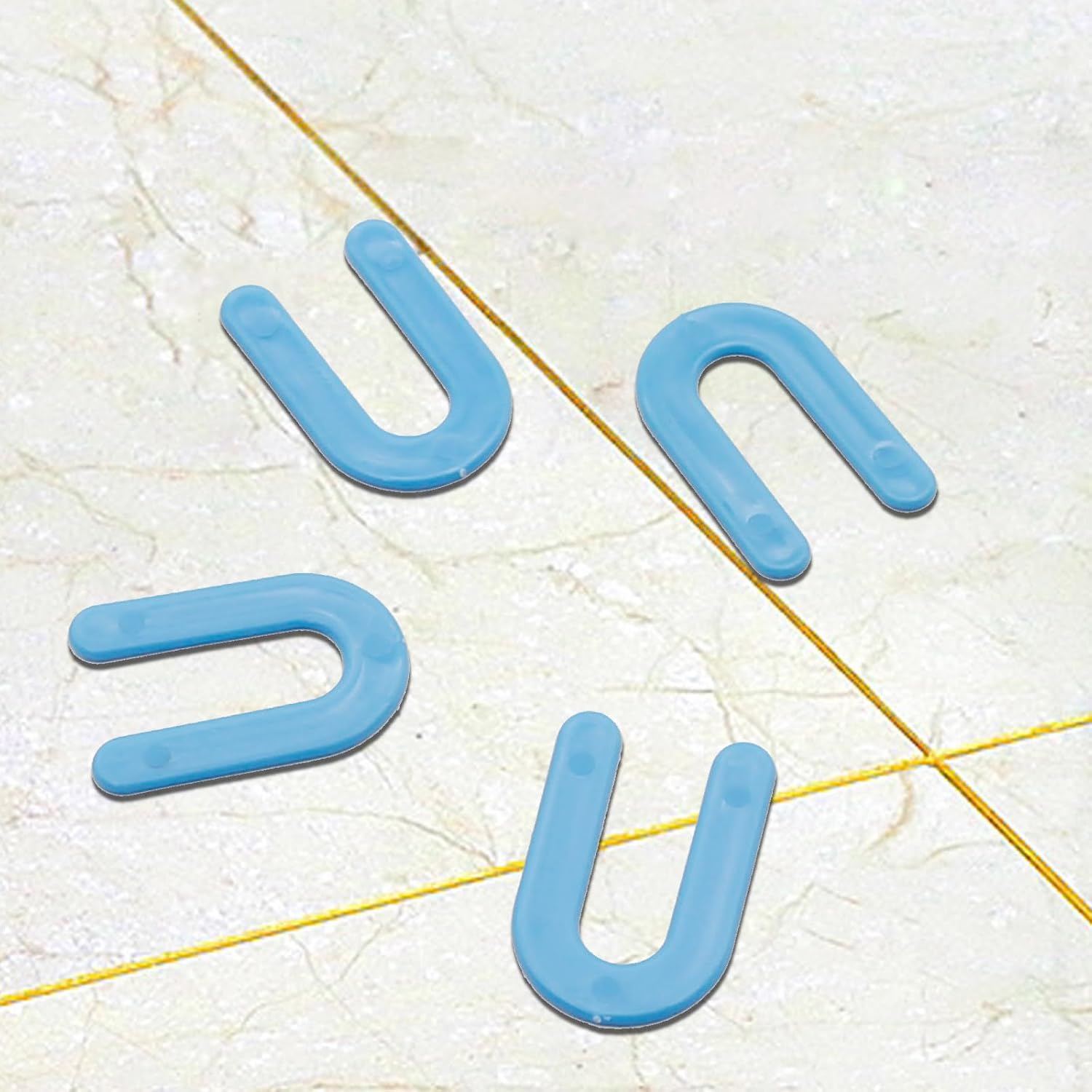 UOIENRT 500 PCS 1/16 Inch Tile Spacers, Horseshoe Shim Tile Spacers U Shape Plastic Shims Tile Spacers Leveling System (Blue)