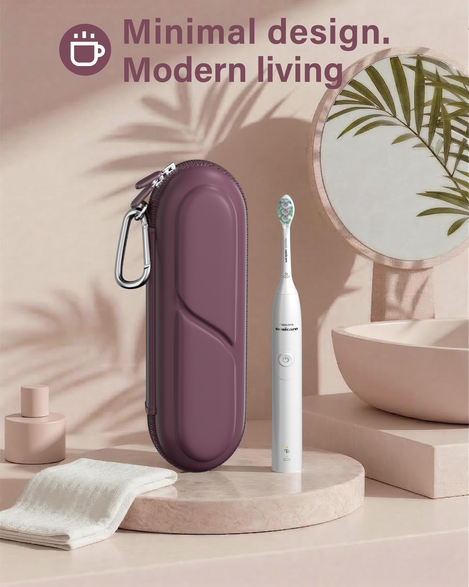 ProCase 歯ブラシケース 携帯用 コンパクトな旅行用 EVA製 Oral-B Philips対応 - プラム | 電動歯ブラシケース,アクセサリー収納付き,多機能,軽量,耐久性,持ち運び便利,出張や旅行に