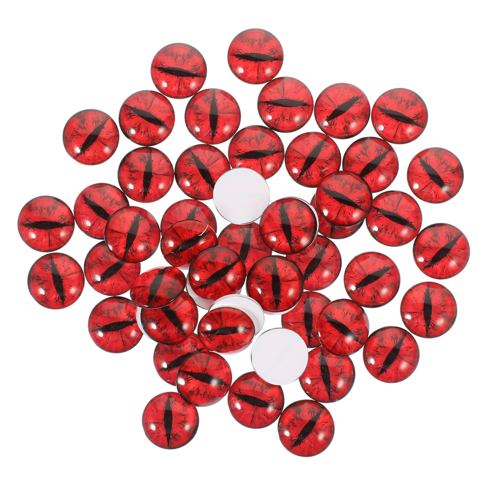 SHINEOFI Occhi in Vetro Rossi 100 Pezzi 25mm per Lavori Creativi | Alta Trasparenza, Forma Rotonda Realistica, per Creazioni Handmade e Finiture Diy, Accessori per Bambole