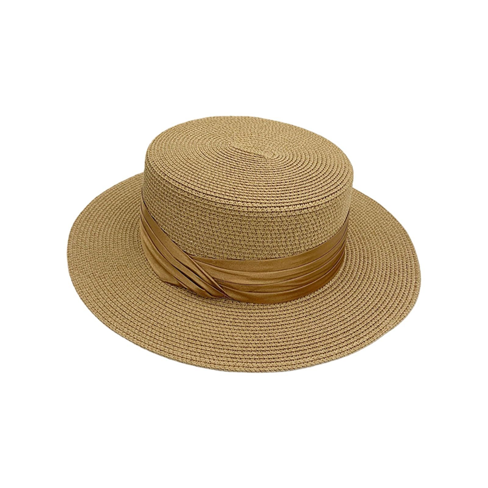 Strandhut, Sonnenhut, Strohhut, für Damen und Herren, Sommerhut mit breiter Krempe Sonnenhut Leinen Damen