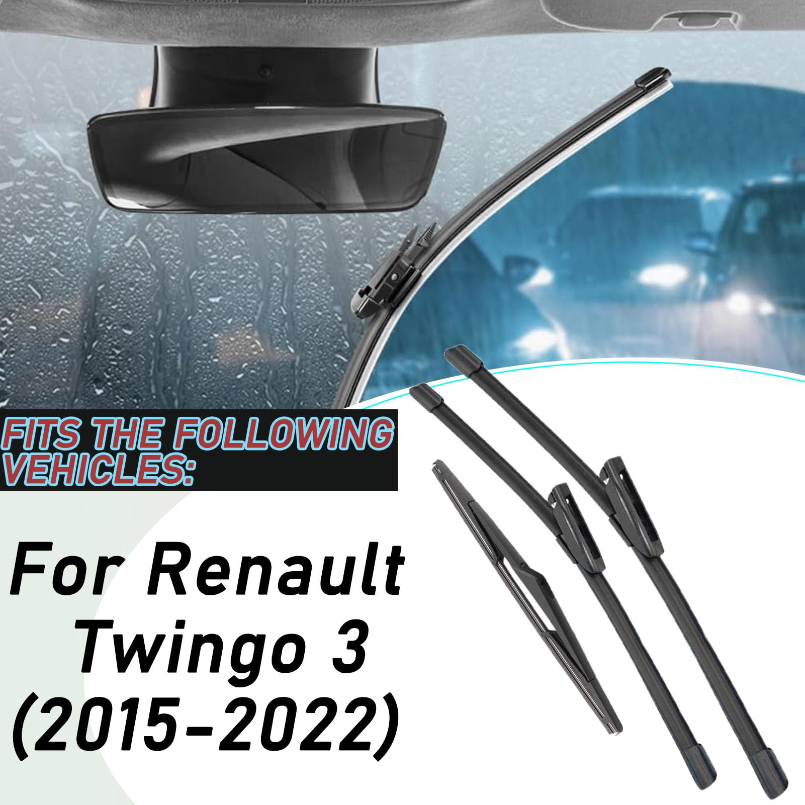 J&J AUTOMOTIVE | Heko Deflecteurs d'air Déflecteurs de Vent Compatible avec Twingo 3P. Berlina 2000-2007, Ensemble 2 pcs, Aérodynamique