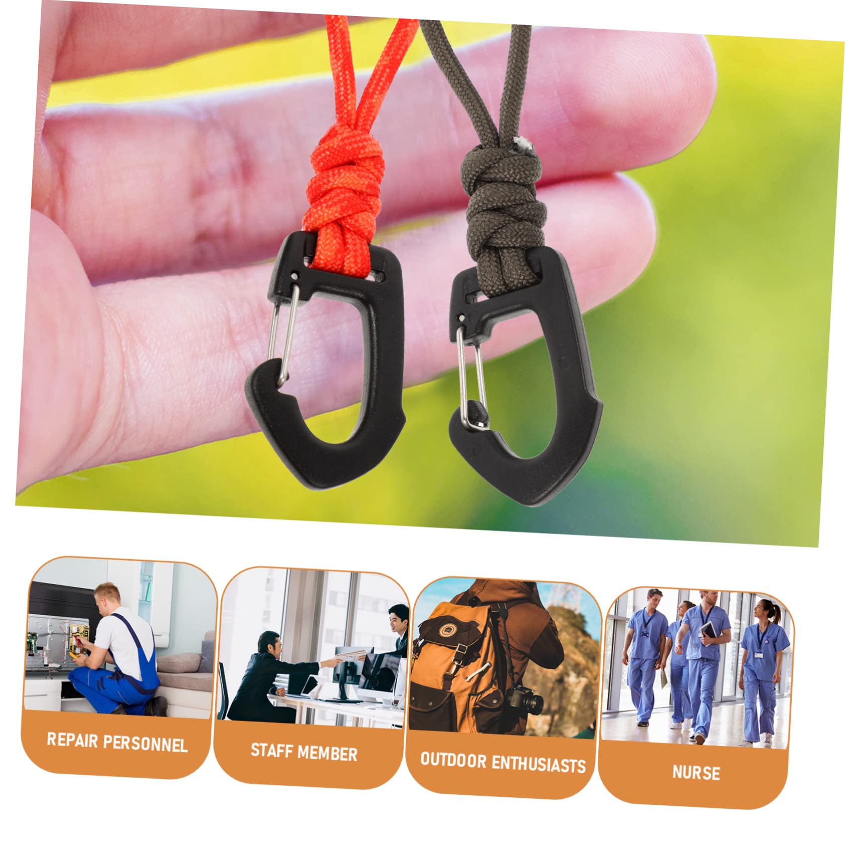 BESPORTBLE 40 Piezas Cordón Clave Caribineros Llaveros para Hombres Cordón De Llavero De Supervivencia Cable Mosquetón Cordón Llavero Clip De Cordón El Plastico Viajar Gorra con Gancho