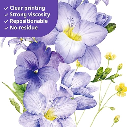 Miniatura 4 de DECOWALL DSL-8066 - Calcomanías de pared con diseño de flores y mariposas para despegar y pegar, decoración de dormitorio, sala de estar, niñas,