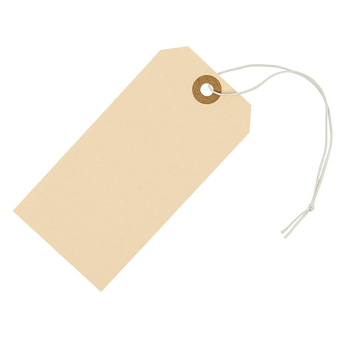 Buy Tags with Elastic String Attached 5, 4 3/4" x 2 3/8" Box of 100