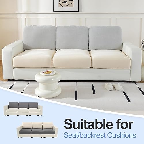 Miniatura 2 de Fundas de cojín individuales para sofá, fundas elásticas para sofá en forma de L, fundas de sofá de felpilla más suave para 3 cojines de sofá,