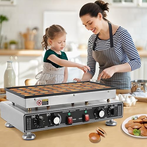 Miniatura 7 de Dyna-Living 50 piezas holandés para hacer panqueques de 1600 W, máquina de panqueques holandeses comerciales para panqueques holandeses,