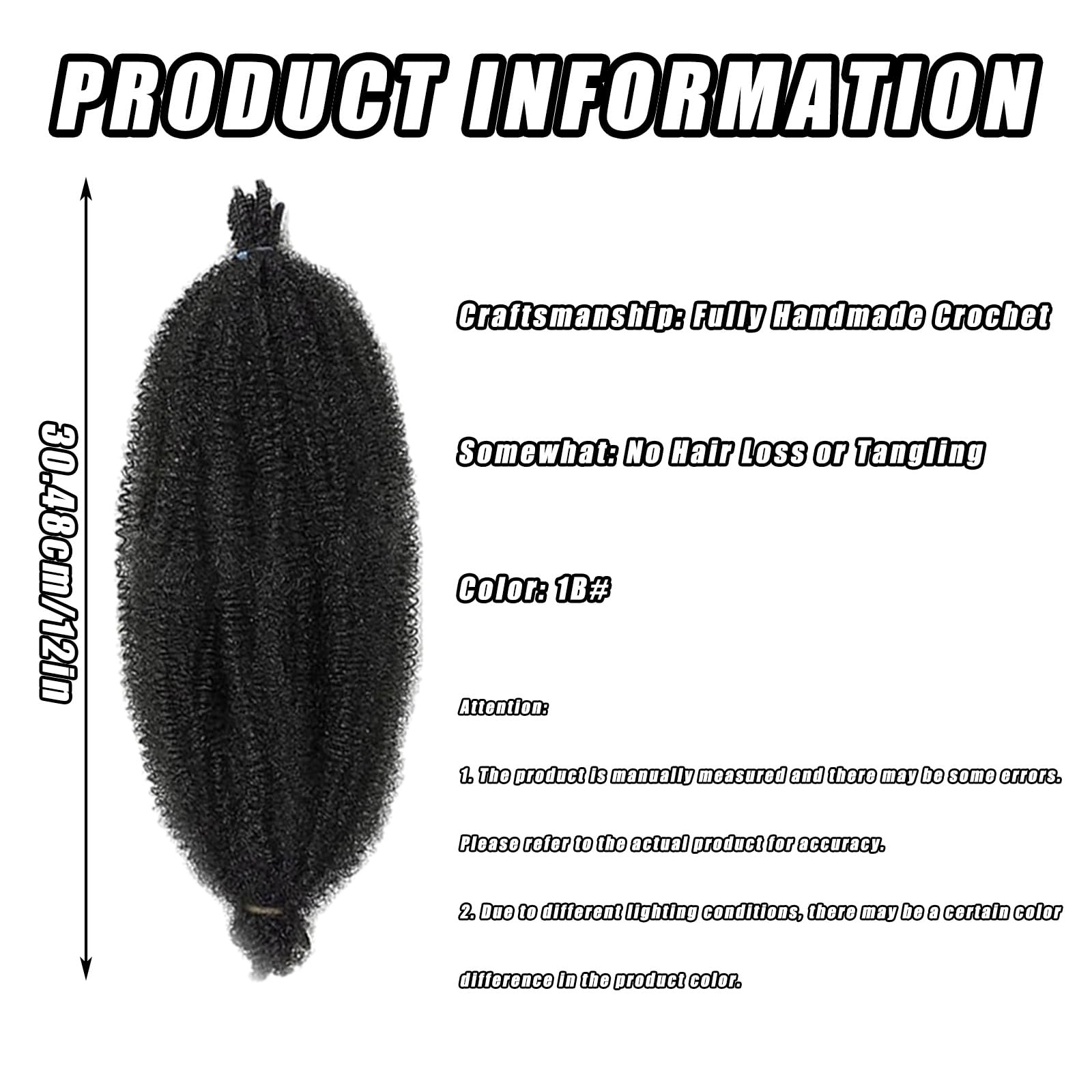 4PCS 12 Inch Pre-Separated Kinky-Curly Hair Extensions for Braids Spring Twist Hairs for Braiding Crochet Hair Extension - Image 2