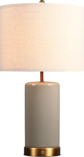 Miniatura 10 de O'Bright Dune - Lámpara de mesa alimentada por batería, lámpara de cerámica inalámbrica recargable, tamaño completo de 19.5 pulgadas de altura, Gris