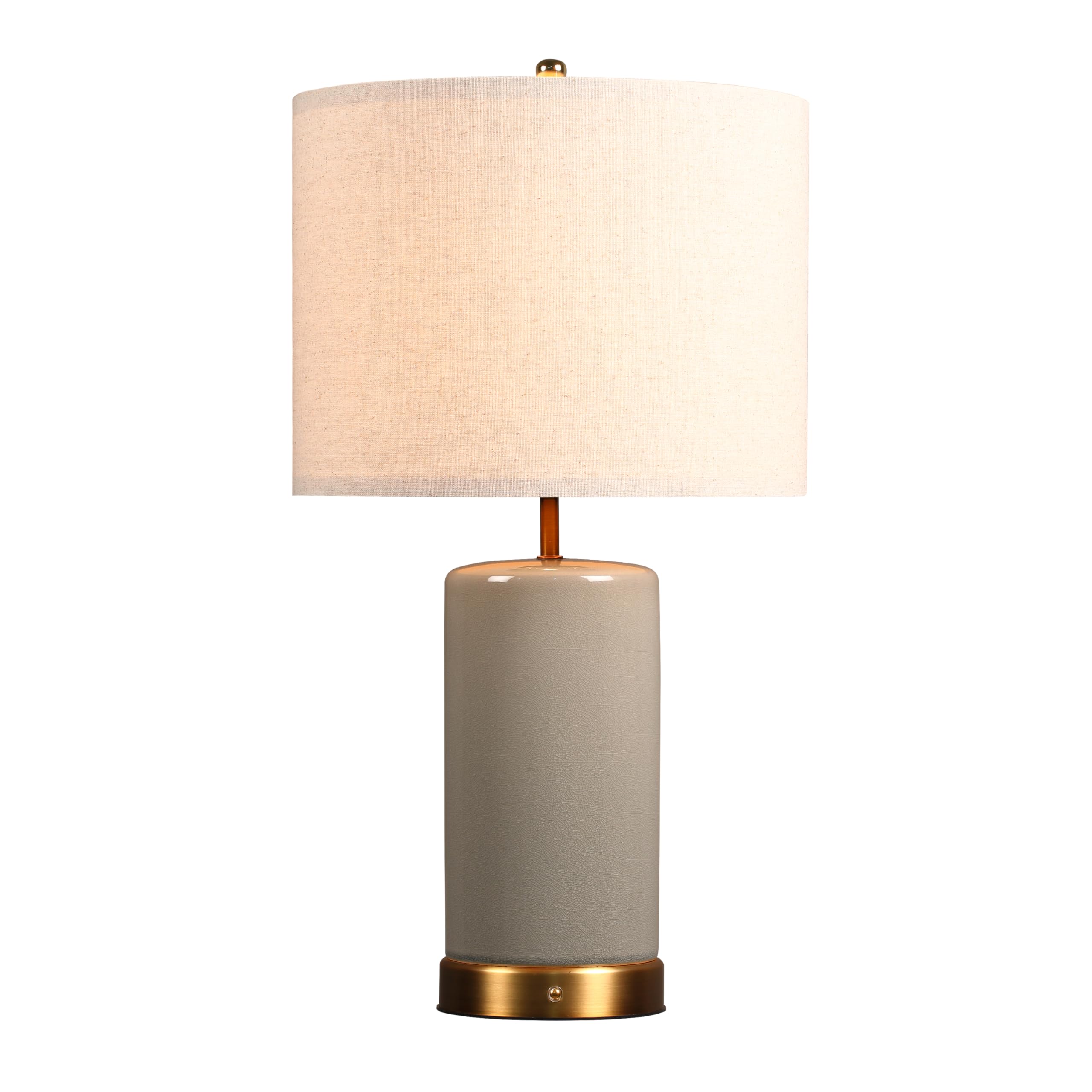 OBright Dune - Battery Powered Table Lamp Rechargeable Cordless Ceramic Lamp Full-Size 24 Inch Height 4-Level Dimming Smart