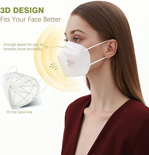Miniatura 2 de POQCCT Mascarillas KN95, paquete de 50 unidades, transpirable, respirador de seguridad transpirable, 5 capas, copa multicolor, máscara KN95
