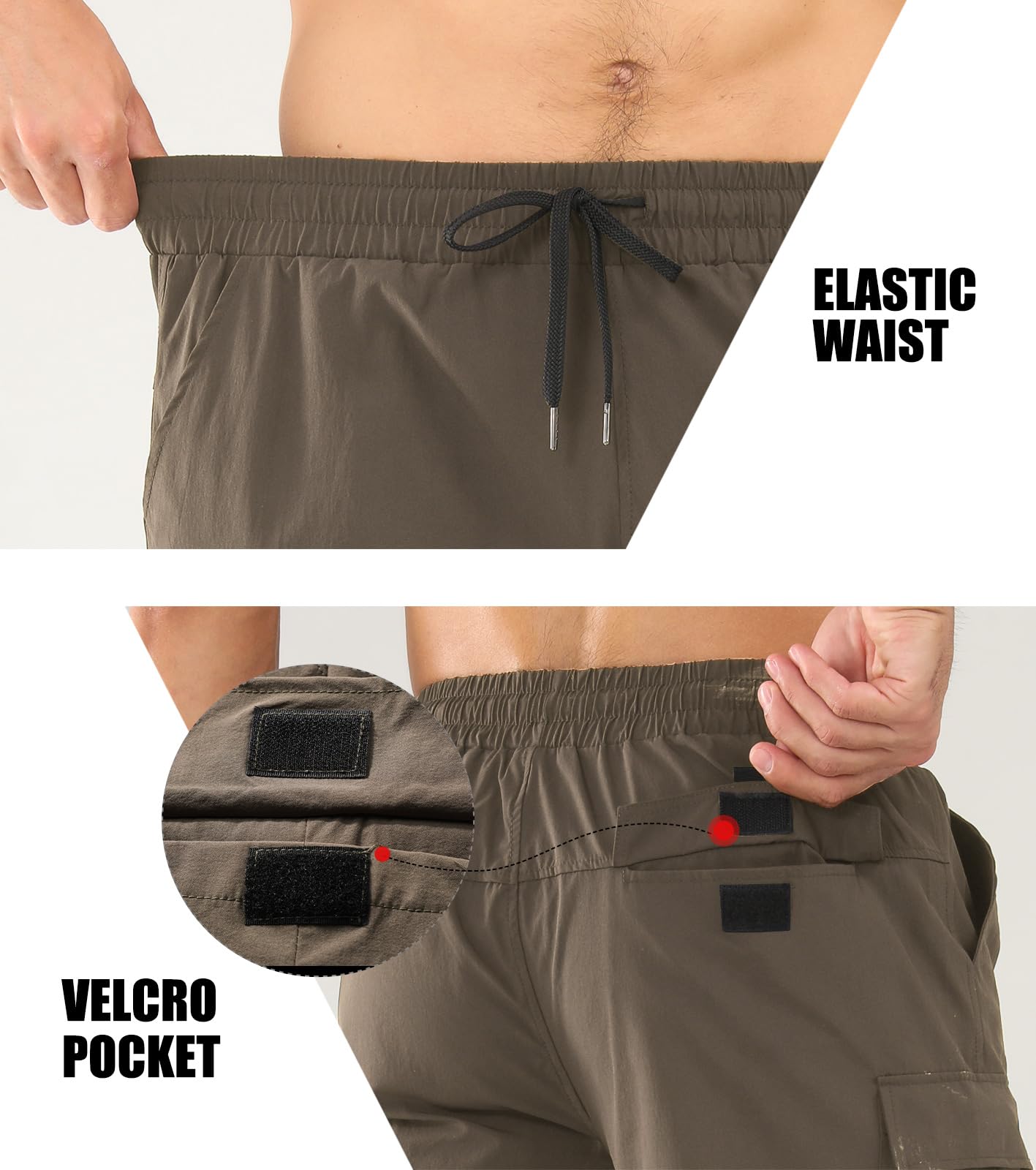 Superora Cargo Shorts Transpirables de Secado Rápido Elásticos Corte Relajado para Deporte
