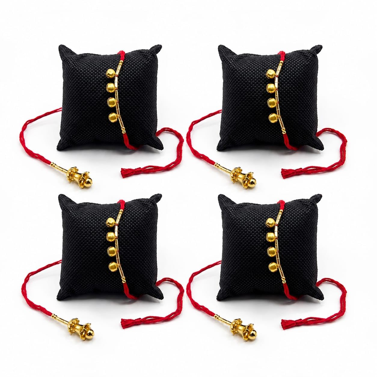 Kashmiri Rakhi with Gold Beads and Red Thread-image-14